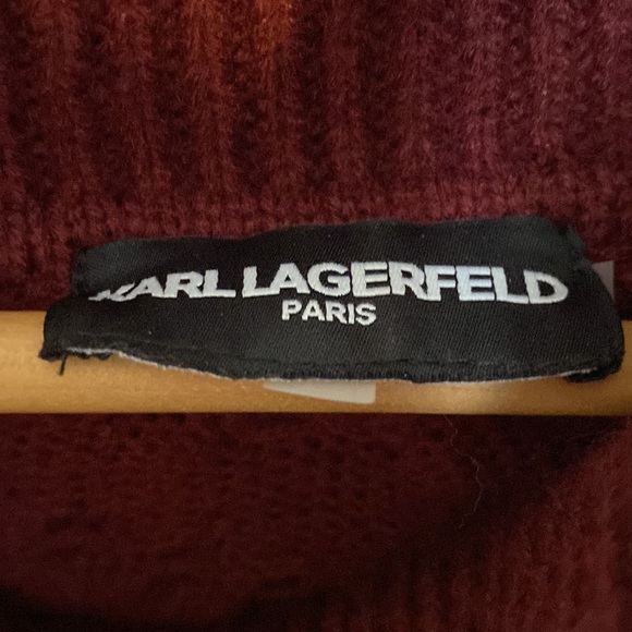 KARL LAGERFELD - paris cowl neck swester burgundy size XL (no tag) - Picture 3 of 7
